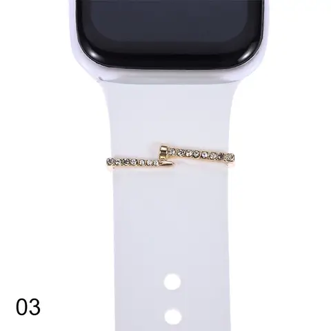 Металлический браслет-талисман с бриллиантами, декоративное кольцо для Apple Watch, ремешок с орнаментом, ремешок для смарт-часов, Аксессуары для браслета iwatch