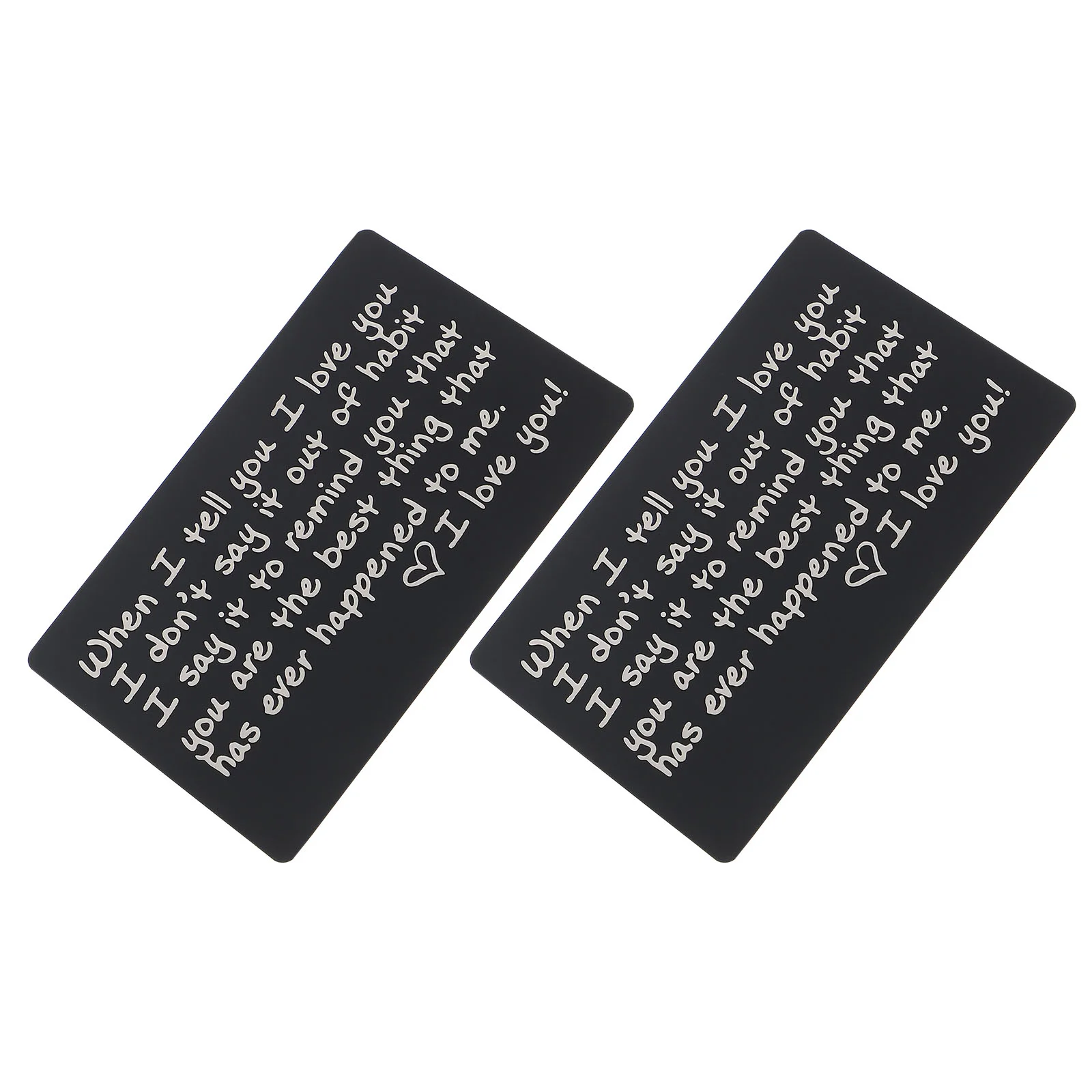 

2Pcs Decorative Wallet Inserts Engraved Aluminum Cards for Wallet Valentine's Day Gifts