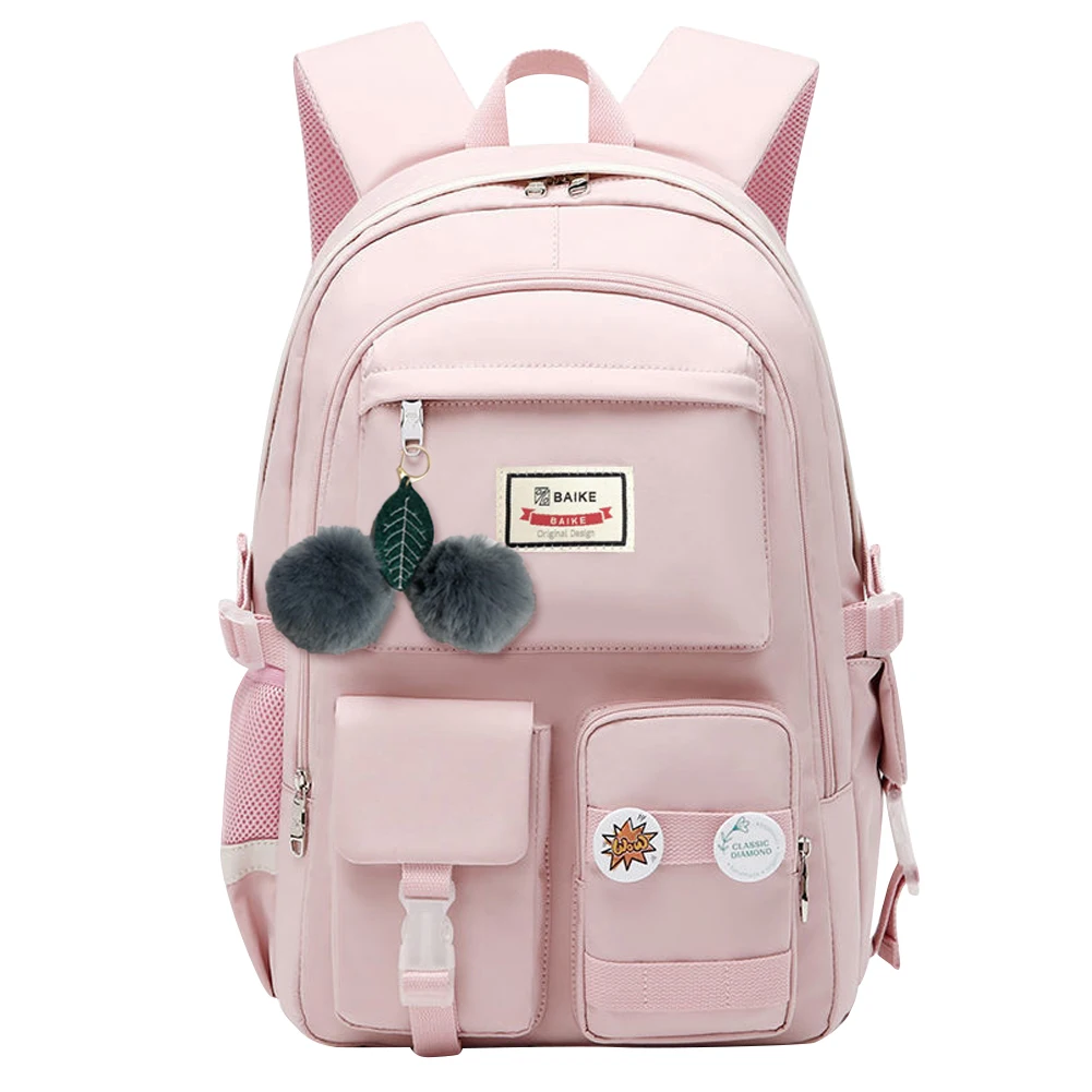 

Nylon Middle High School Backpack Korean Style Large Capacity Schoolbag College Backpack Teenage Girl Travel Bag Mochila