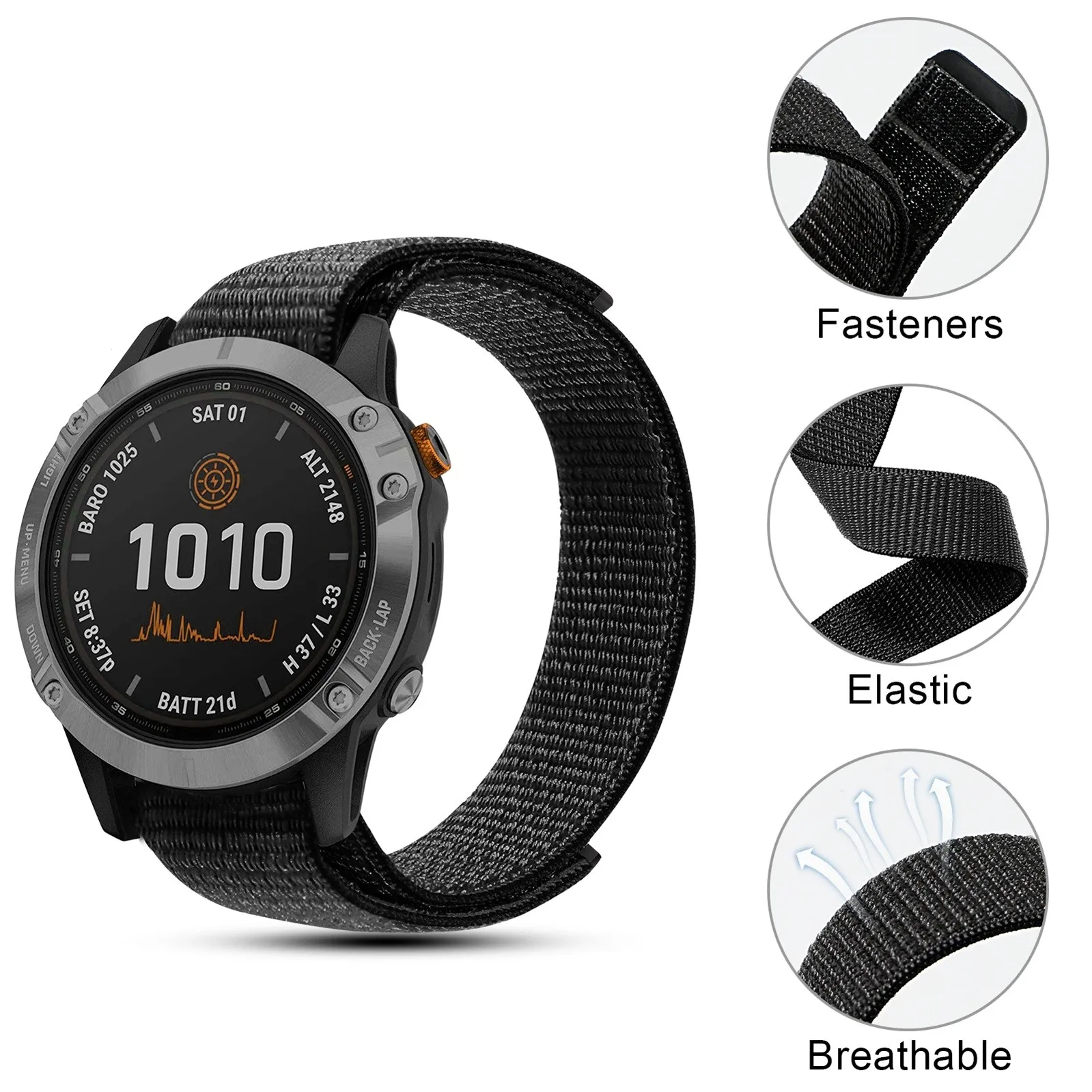 

Ремешок нейлоновый с петлей 22 мм для наручных часов Garmin Enduro, ремешок Fenix 6 6s/6s Pro Fenix 5s/5s Plus, ремешок для часов, Быстросохнущий ремешок для часов