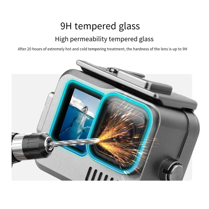 Водонепроницаемая клетка для Gopro Hero 9 10 11 корпус из алюминиевого сплава 40 м IPX8