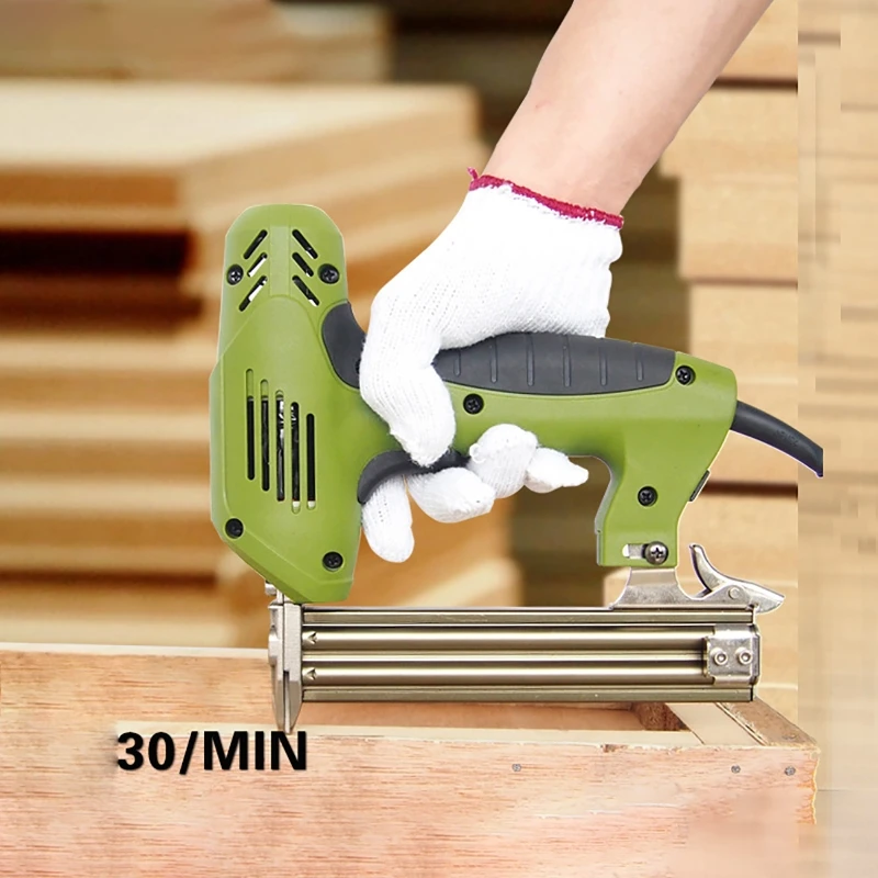 1800W Electric Stapler Furniture Construction Nail Gun Tacker Staples Nails Power Tool for Home Upholstery DIY U Nail Air Nailer