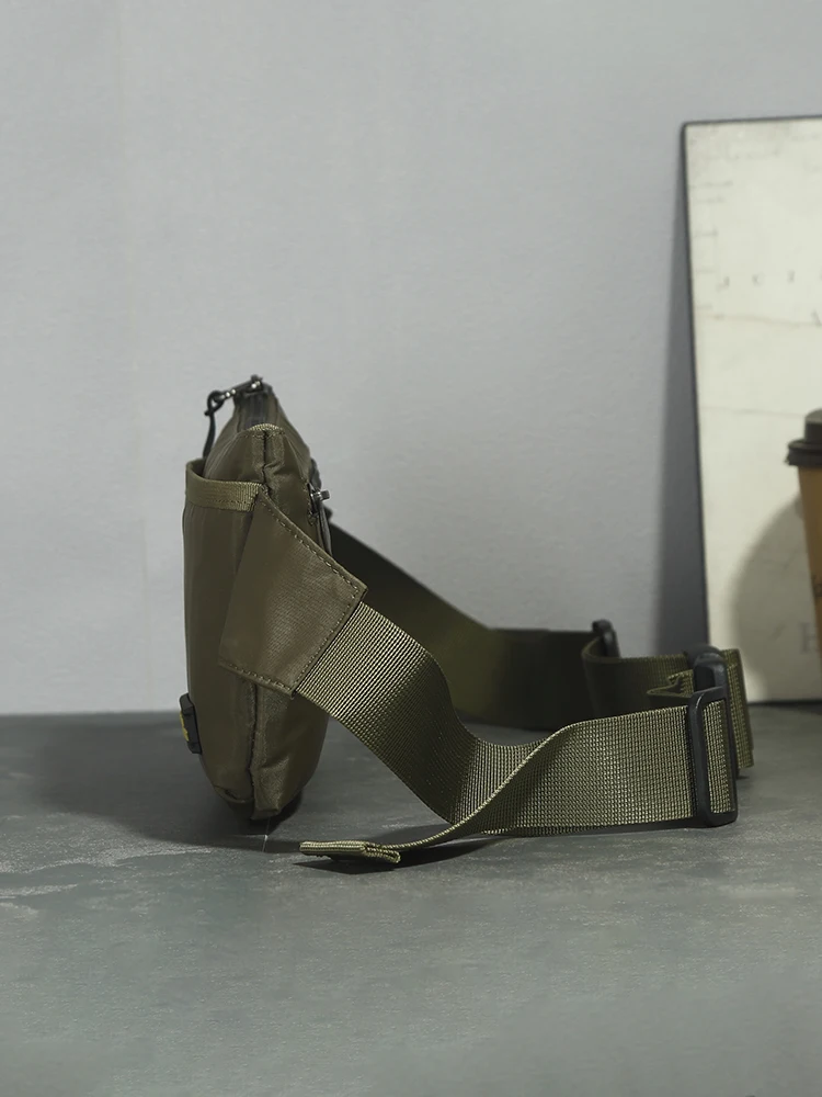 Volunteer Waist Bags for Men 2023 New Fashion Solid Casual Vintage Phone Commuter Waterproof Oxford Cloth Crossbody Bag 1749-02