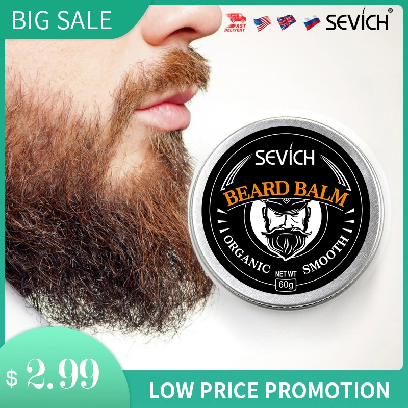

Sevich 30g&60g Beard Balm For Men Beard Care Styling Moisturizing Effect Beard Conditioner Organic Natural Beard Care Wax Balm