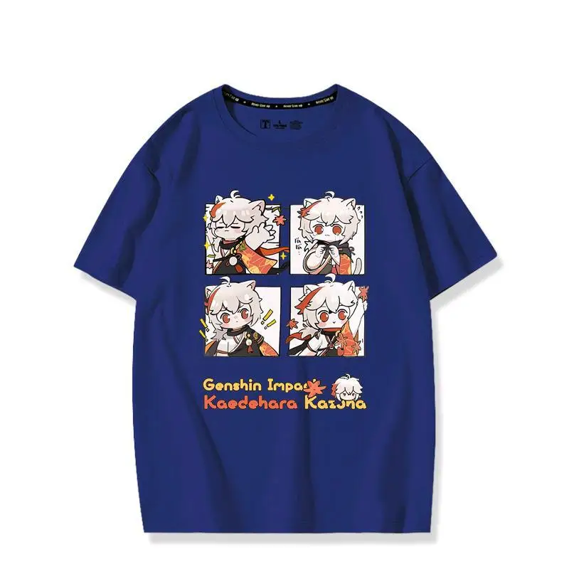 

Хлопковая футболка унисекс с коротким рукавом, простой каэдехара, казуха, иназума, ронин, Самурай, из аниме игры Genshin Impact Cos