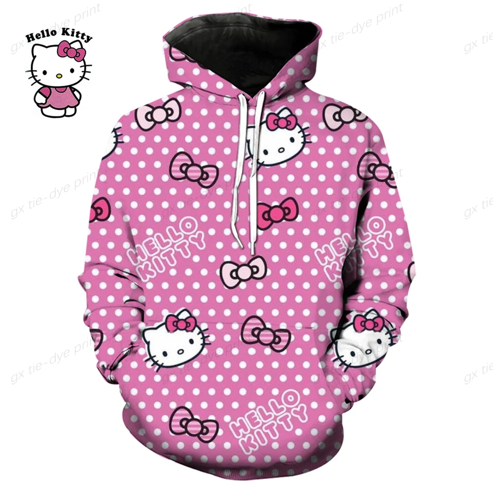 

Смешные Толстовки с принтом HELLO KITTY, женские и детские пуловеры в стиле Харадзюку, милые повседневные топы, толстовка с капюшоном с мультяшным принтом и длинным рукавом