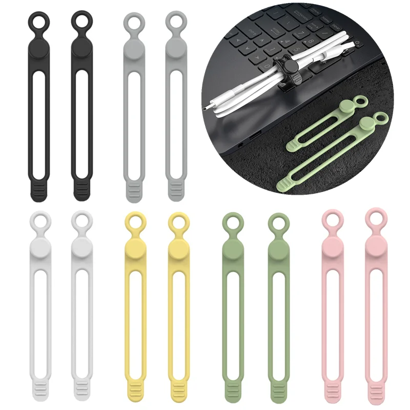 

Силиконовая намотка для кабеля для наушников, устройство для зарядки телефона, провод для управления шнуром, пряжка, ремешки с 3 отверстиями...