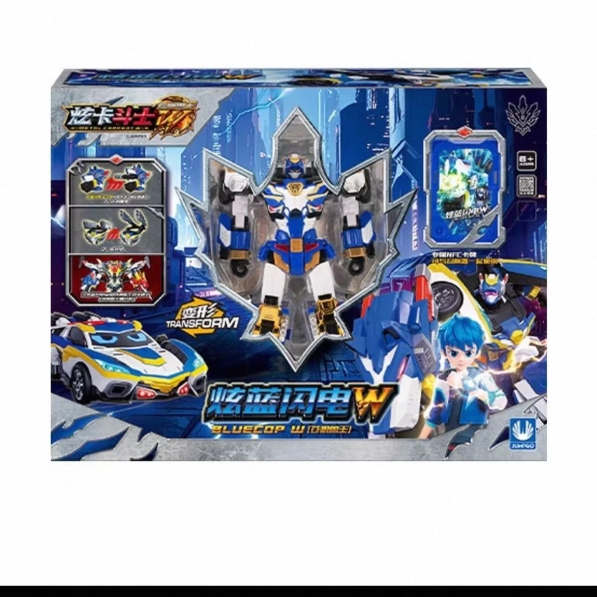 Фото Металлическая машинка-трансформер Cardbot S BLUE COP W, игрушка-фигурка, модель из АБС-пластика, подарок для детей №2
