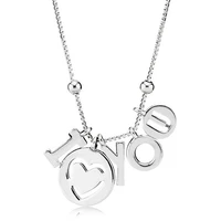 original moments i love you letter with beaded chain link necklace for women 925 sterling silver necklace pandora jewelry