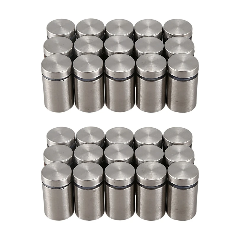 

30 Pcs 19Mm X 30Mm Wall Mount Hardware Glass Standoff Nail Silver Tone