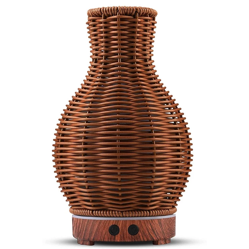 

Home Rattan Aroma Diffuser, Ultrasonic Cool Mist Humidifier Diffuser, Colorful Gradient Atomizer Humidifier US Plug
