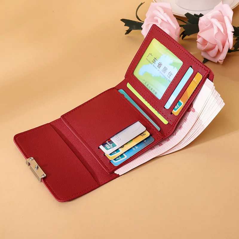 PU Leather Women's Short Wallet Fashion Functional Medium To Soft Coin Purse Money Bags Multi Card Holders