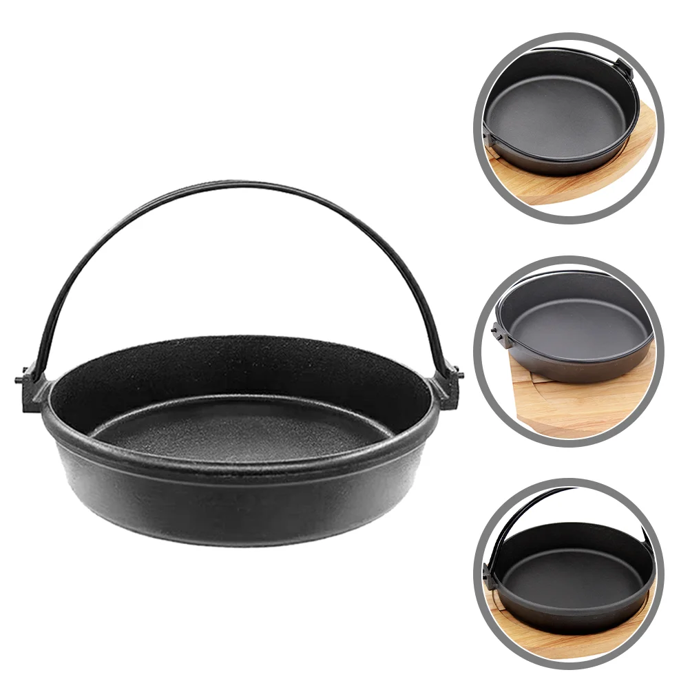 

Japanese Style Seafood Pot Sukiyaki Soup Pot Cast Iron Cookware with Handle