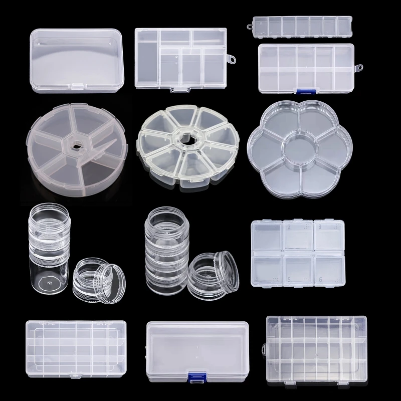 

Durable Transparent Storage Box w/ Lid for Jewelry Making Kits Storing & Packing T8DE