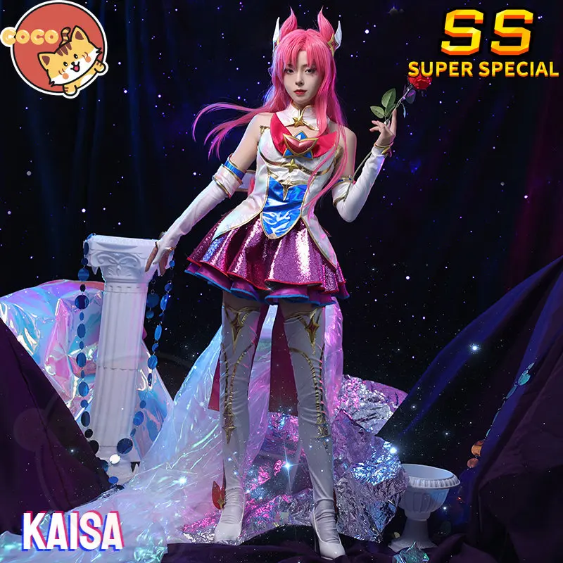 

CoCos-SS Game LOL Star Guardian Kaisa Cosplay Costume Game LOL Kaisa New Skin Star Guardians Kaisa Magical Girl Costume and Wig