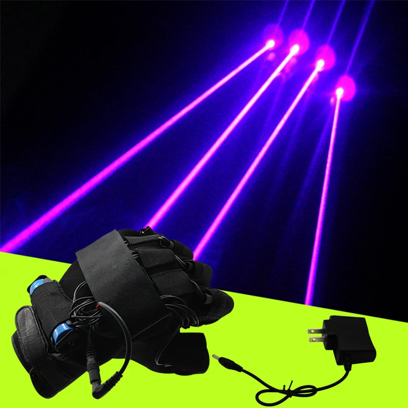 Black rechargeable laser gloves modern stage performance props portable night lighting night light bar performance laser gloves