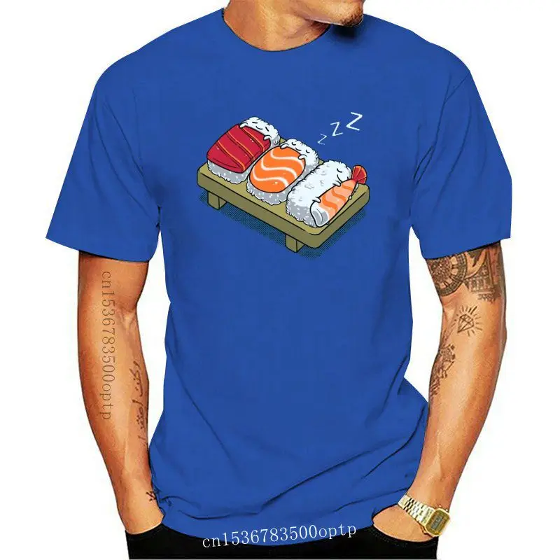 

Camiseta estampada informal para hombre, camisetas de manga corta de Sushi (variante negra), 2021