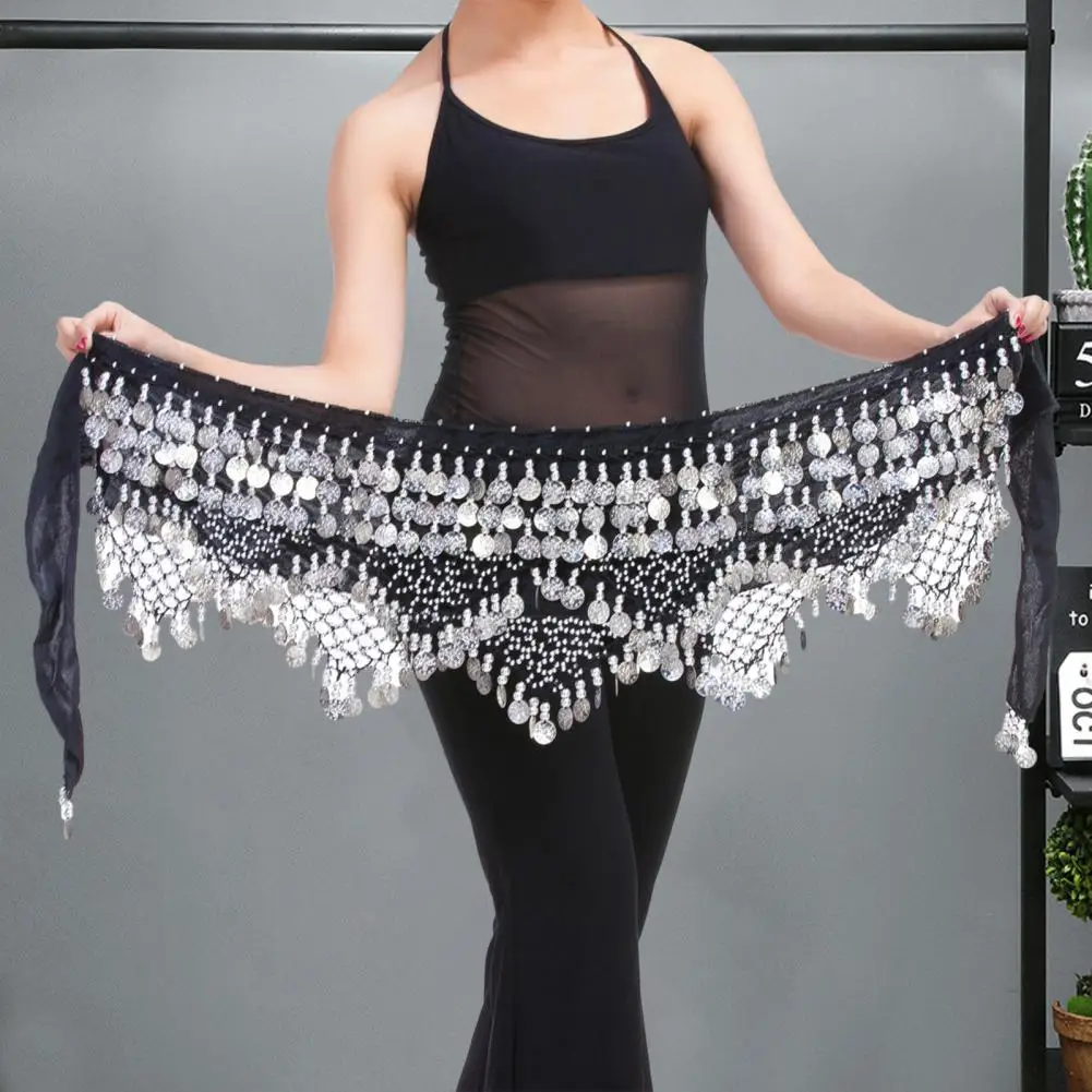 Женский бархатный пояс для танца живота элегантная цепочка на талию с монетами и