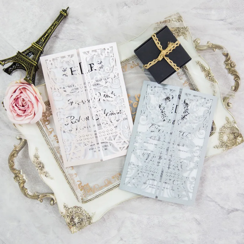 

3D High-end Packaging European Hollow Greeting Card Postcard Wedding Invitation Birthday Holiday Business Invitation