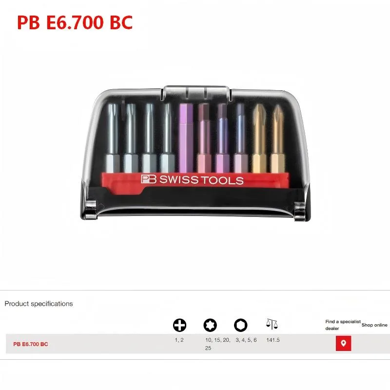 Фото Набор бит PB Swiss Tools Hardened Anti-Camout E6.3 (10 шт.) для обслуживания автомобильной электроники, в кейсе PB E6.700 E6.701 E6.702 №3
