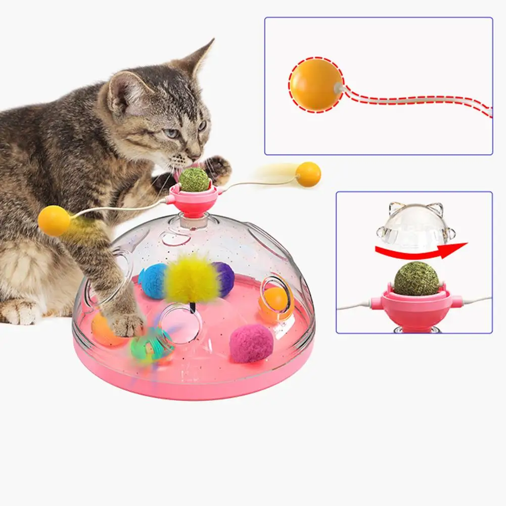 

Игрушка для кошек вращающаяся ветряная мельница игрушки для кошек с шариком устойчивый к царапинам интерактивный поворотный круг обучающие игрушки для домашних животных