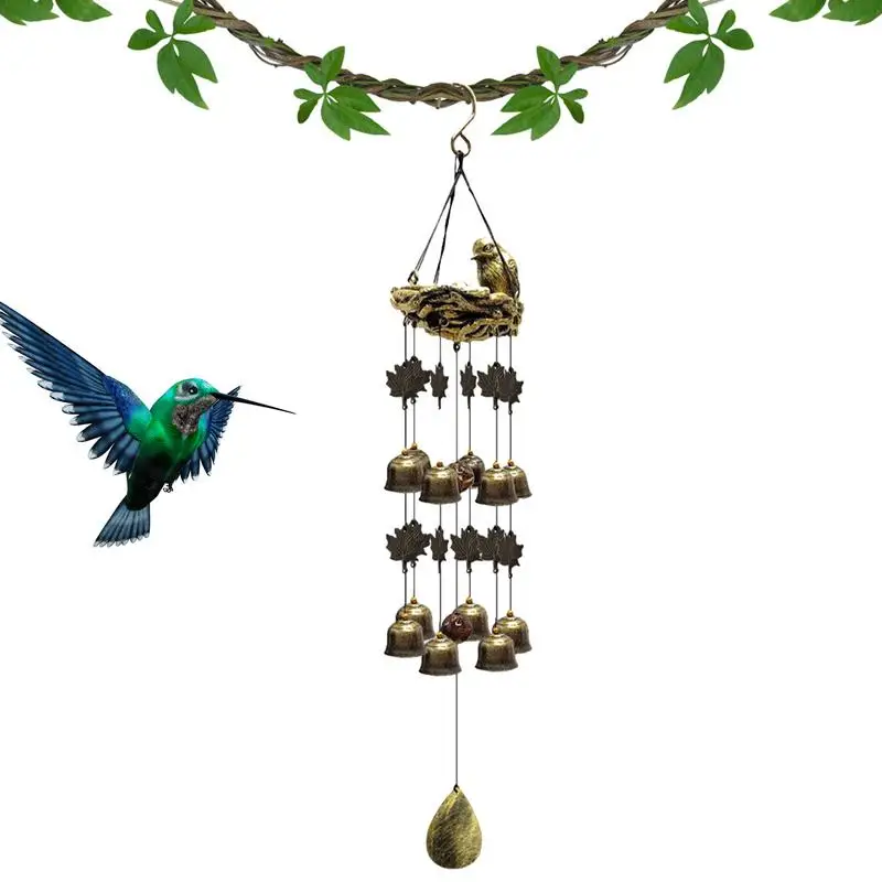 

Bird Bells Chimes Birds And Nest Wind Chime With Copper Bells Wind Chimes For Mother's Love Gift Outdoor Patio Garden Backyard