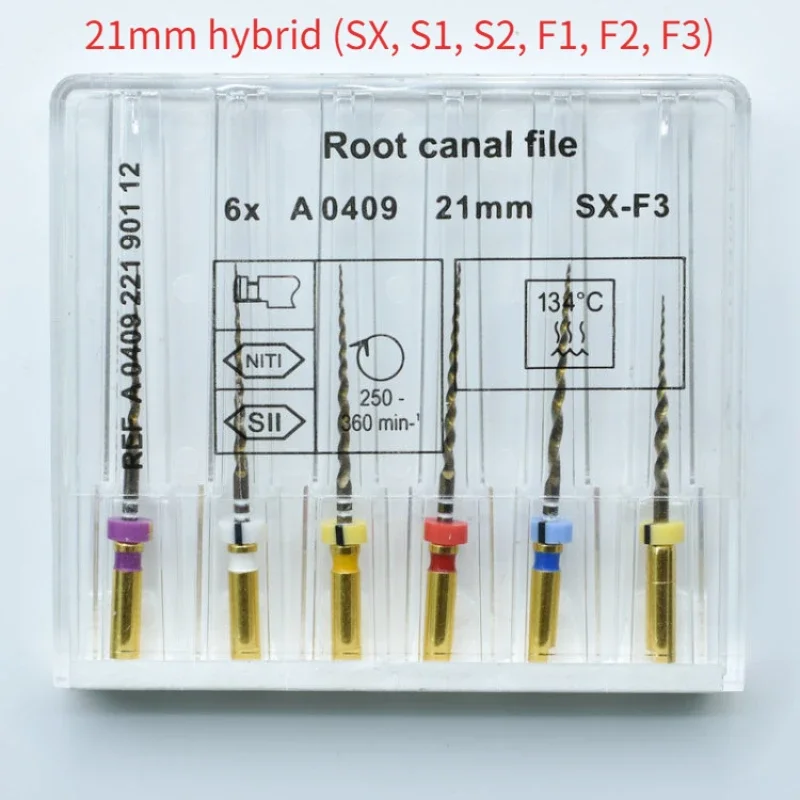 Стоматологический никель-титановый напильник для корневых каналов золотой 21
