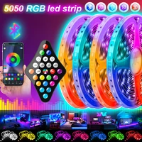 10m 15m 20m led strip light 5050 rgb led lights flexible ribbon diode tape wifi bluetooth phone app control with dc adapter