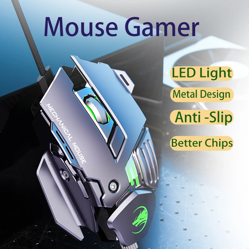Механическая игровая мышь геймерская RGB 3200 DPI со светодиодный Ной подсветкой