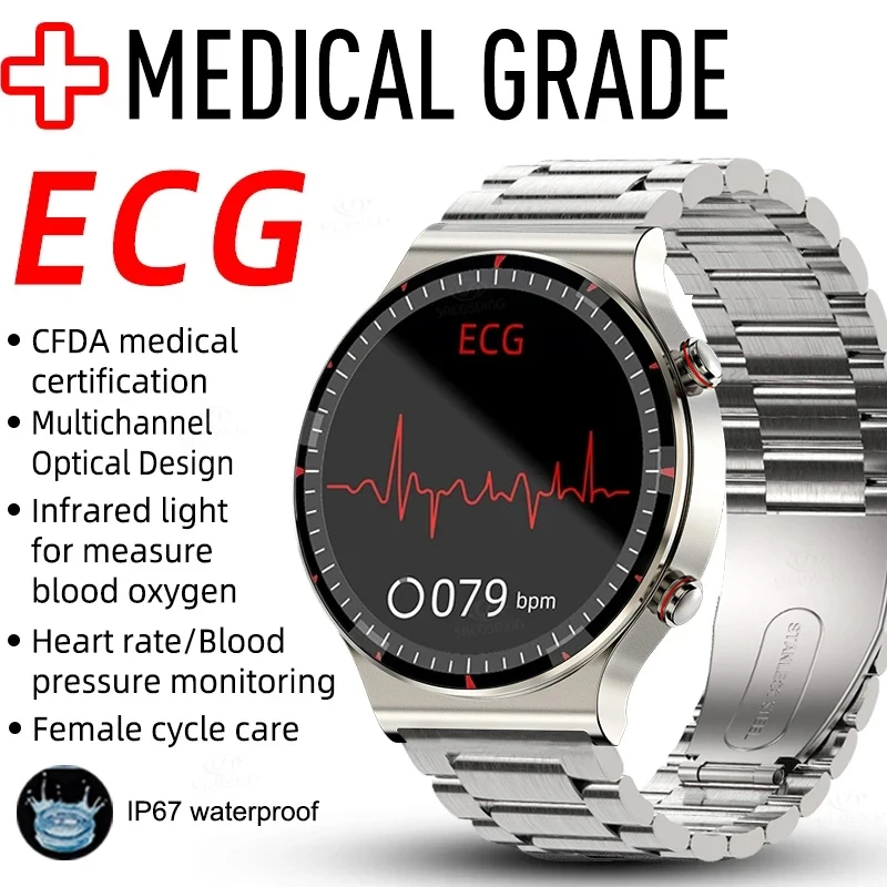 

G08 Smart Watch PPG+ECG 24H Heart Rate Blood Oxygen Sleep Monitor Breathing Training Medical Grade Health Monitoring Smartwatch