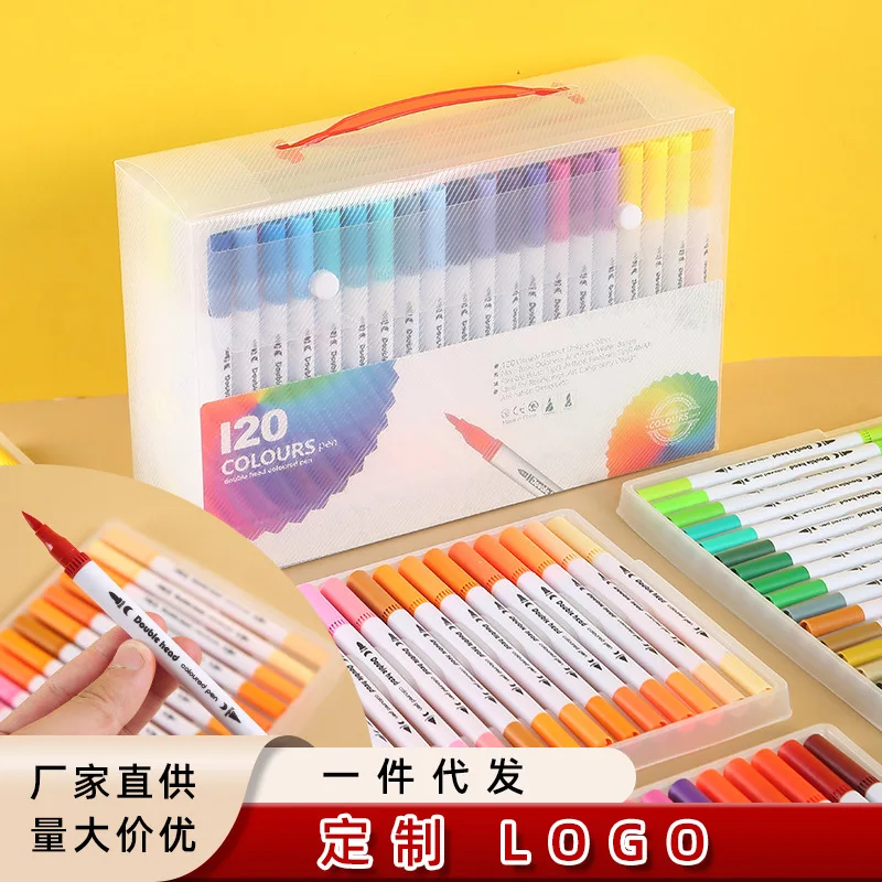 

Water-Based Double Head Washable Color Hook Pen Soft Head Watercolor Pen 24 Colors 80 Colors Kids Brush Painting Set