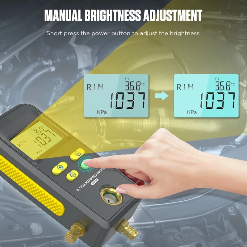 

Digital Manifold Gauge HVAC System Refrigeration Gauge for Refrigerant Filling&Pressure Test for Air-Conditioner