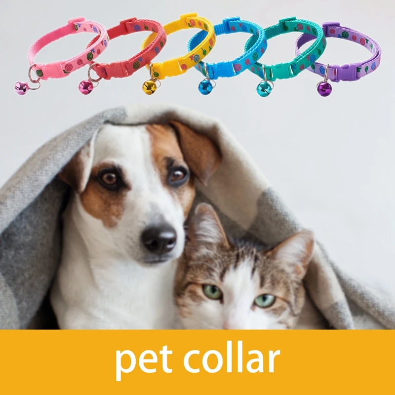 

Милый ошейник для домашних животных, ошейник для кошек с колокольчиком, ошейник для безопасной кошки, ошейник для маленьких собак, котят, од...