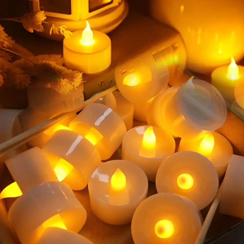 

24Pcs Flameless Led Candle For Home Christmas Party Wedding Decoration Electronic Battery-Power Tealight Candles