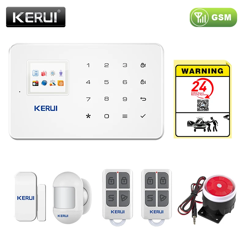 KERUI Wireless Smart Home GSM Security Alarm System SMS Android IOS APP Control House Motion Detector Sensor Burglar