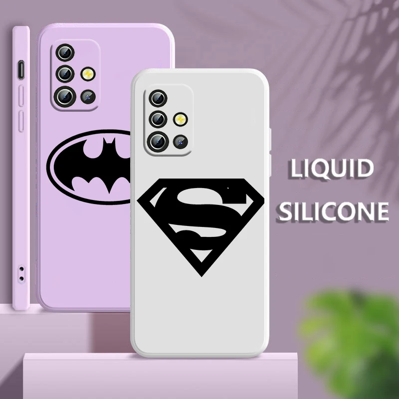 

Batman Superman Joker Logo For Samsung A04 S A71 A51 A42 A41 A30 A32 A21S A12 A11 A01 A02 4G 5G Liquid Rope Phone Case