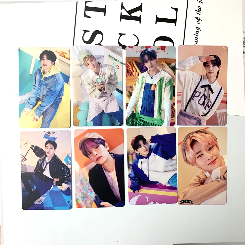 

8 шт., поздравительные открытки KPOP Straykids сезона 2023, двусторонние открытки LOMO, бумажные открытки HyunJin Felix коллекции фанатов, подарки