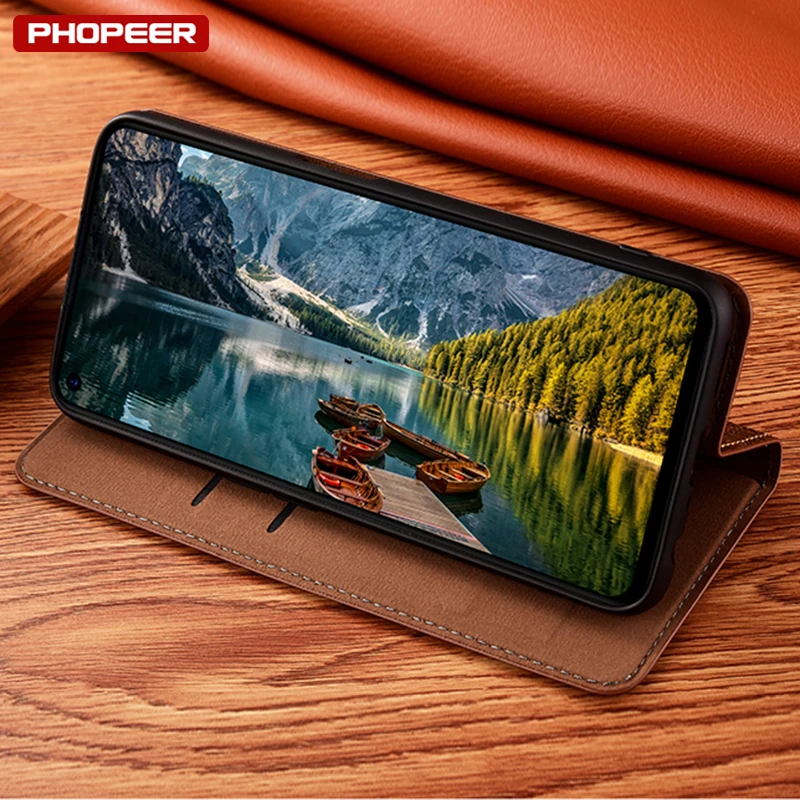 Чехол-книжка из натуральной кожи со змеиной текстурой для LG V30 V30S V40 V50 V60 Thinq