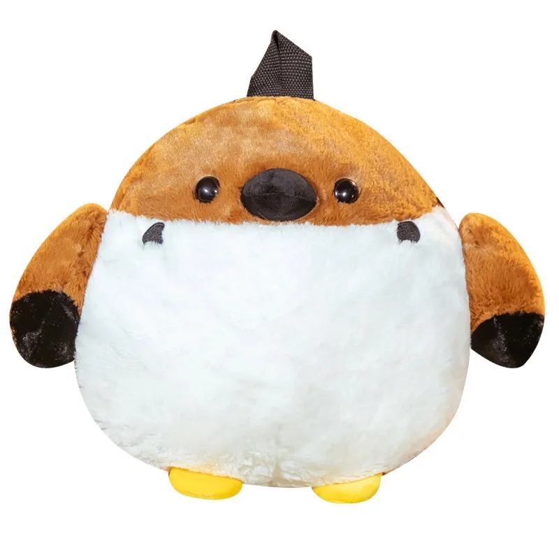

2022 Cute Plush Backpack Stuffed Tit Sparrow Bag Plush Lifelike Bird Toy Fuzzy Animal Crow Doll Backpack Kids Gift