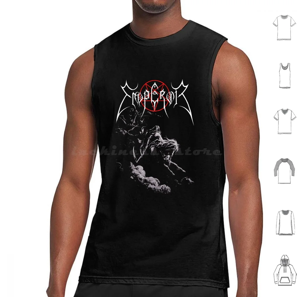 

A Vision Of Death Emperor-Classic Old School Black Metal Tank Tops Print Cotton Emperor Tarot Kuzco Funny Llama Death
