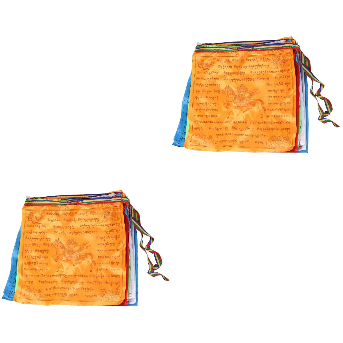 

2 Rolls Hanging Flags Pilgrimage Decorative Banners Prayer Meditation Supplies Buddhism Accessories