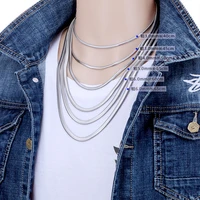 316l stainless steel flat snake chain necklaces for women men goldsilver fashion jewelry accessories gift waterproof