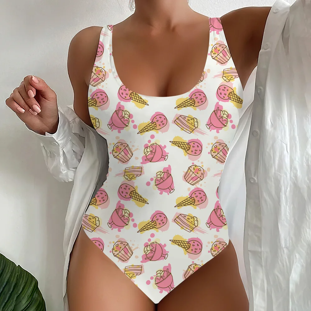 

New One Piece Swimwear Summer Theme Style Beach Wear Fashion Sexy Push Up Bikini Female Bathing Suit Casual Women Clothing 2023