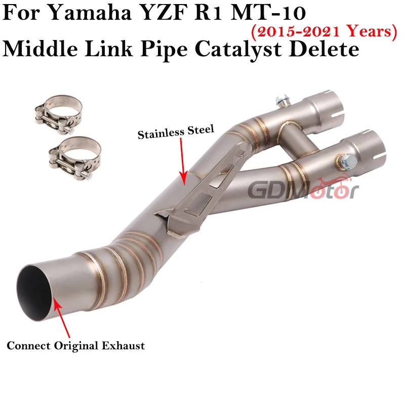 

Motorcycle Exhaust Escape System Slip On For Yamaha YZF R1 MT-10 MT10 FZ-10 2015 - 2021 Link Pipe Cat Delete Eliminator Enhanced