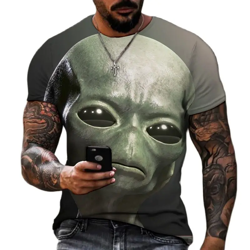 

Men's3D T-shirt Alien Unidentified Creatures Lifelikepersonalized short sleeve top High definition pattern XXS-6XL