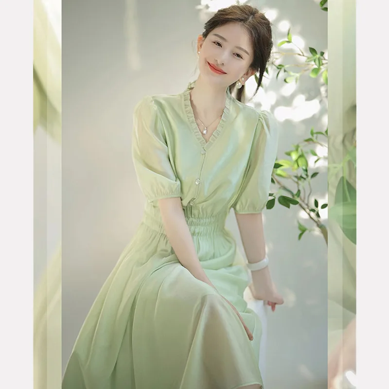 

Нежный ветер чрезвычайно красивая юбка темпераментная маленькая шикарная удивительная зеленая tensi платье женское летнее чувство для пожил...