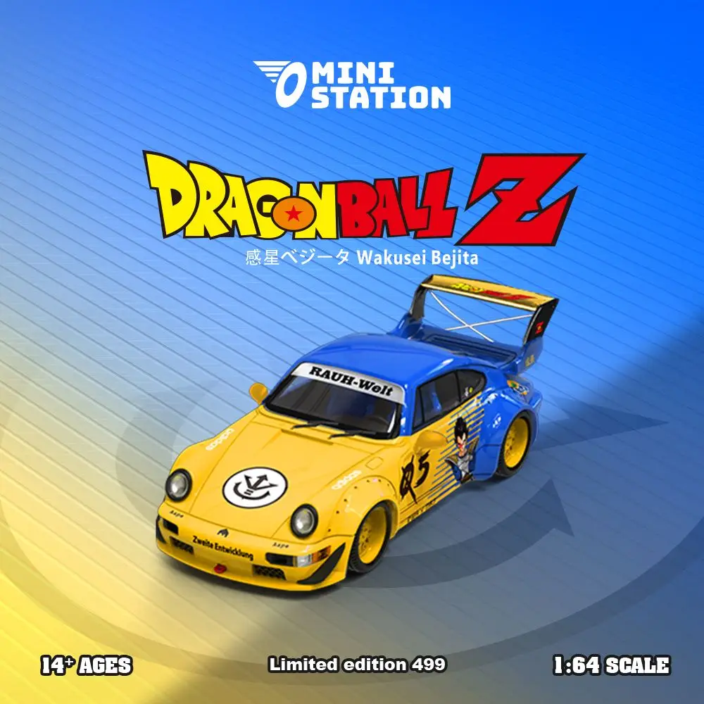 Модель автомобиля Mini Station 1:64 RWB 964 Dragon Ball Edition модель из сплава ограниченная
