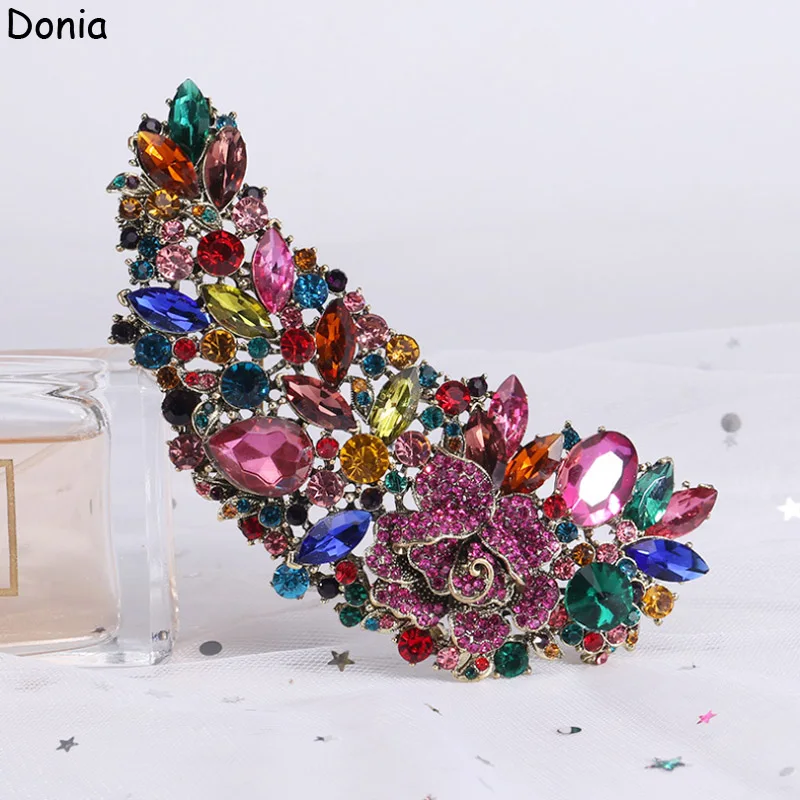 

Donia Jewelry European and American Fashion Explosions High-End Colorful Crystal Inlaid Alloy Brooch Luxury Party Accessories.