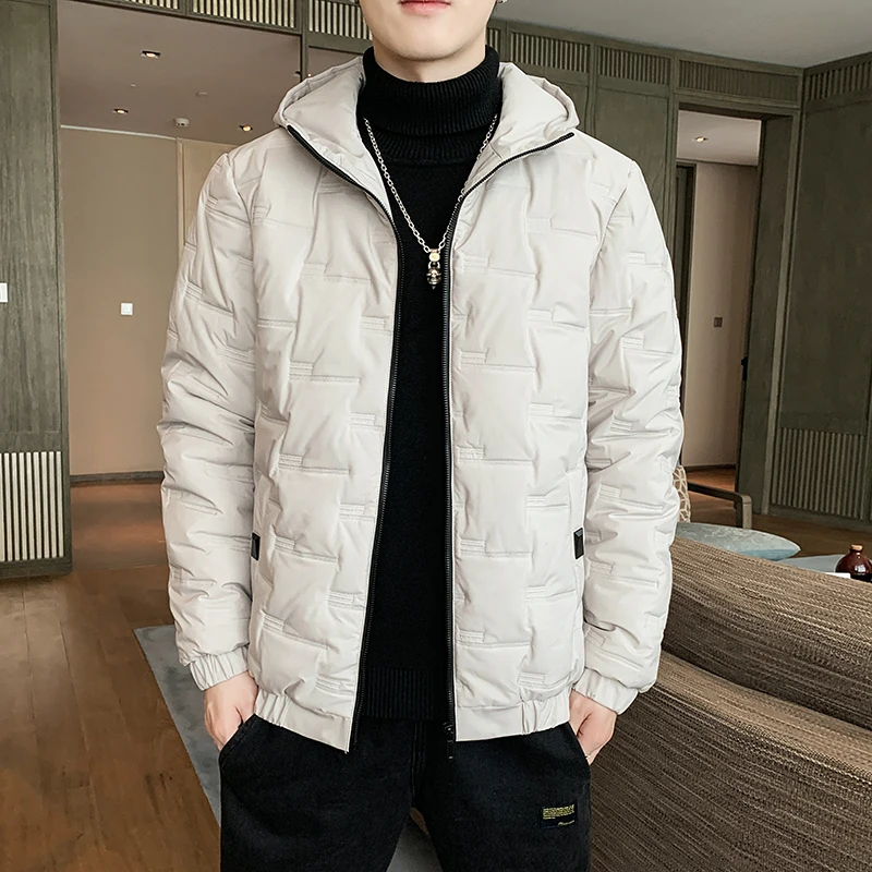 Warm Thick Men Parka Jacket Winter New Casual Hooded Outerwear Coats Windbreaker Male Windproof Down Jacket Solid Hip Streetwear