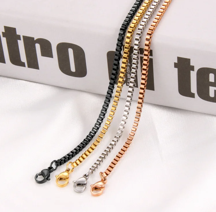 

ANGLANG New Classical Fashion Mens Womens White Gold Charms Chain Necklace 16" 18" 20" 22" Luxury Jewelry Wedding Christmas gift